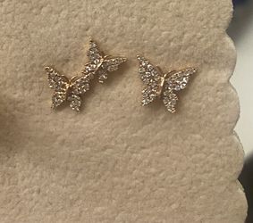 14k Rose Gold Butterfly Earrings