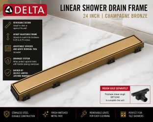 Delta DT0732413-CZ 24" Reversible Linear Shower Drain Trim – Champagne Bronze