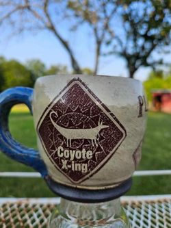 Unique Placitas, New Mexico Art Mug Animal X-ing Artisan Made - Read Desc Flaw