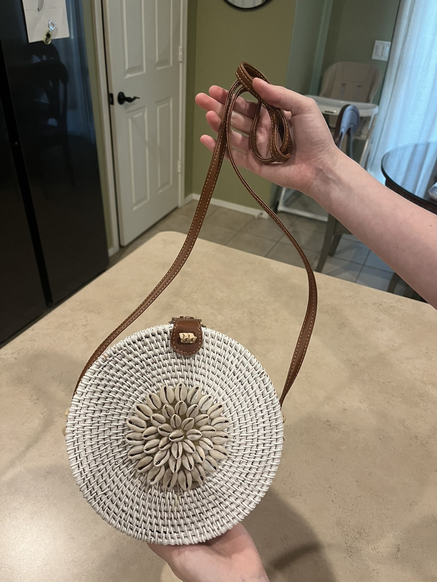 Wicker Nautical Seashell Purse