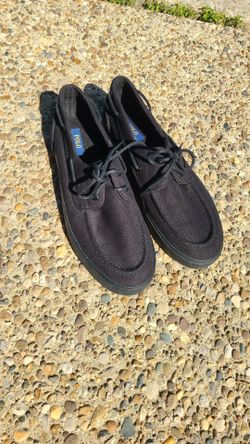 Polo By Ralph Lauren Black Canvas Loafer Boat Shoes Men Size 12D
