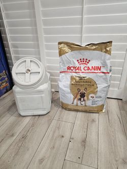Royal Canin Breed Health Nutrition French Bulldog Adult Dry Dog Food, 30-lb bag

Vittles Vault Traditional Pet Food Storage Container 40 lb

Both for 
