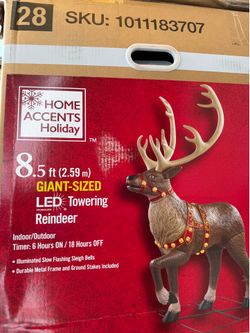 8.5 ft Giant Sized LED Towering Reindeer Home Depot Christmas decorations