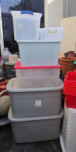 PLASTIC STORAGE BINS!!!