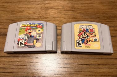 Mario Kart 64 & Paper Mario 64 - Nintendo 64 (Both Authentic)