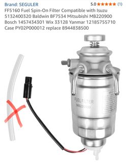 FF5160 Fuel Spin-On Filter Compatible with Isuzu  Baldwin BF7534 Mitsubishi MB220900 Bosch 101 Wix 33128 Yanmar  Case PY02