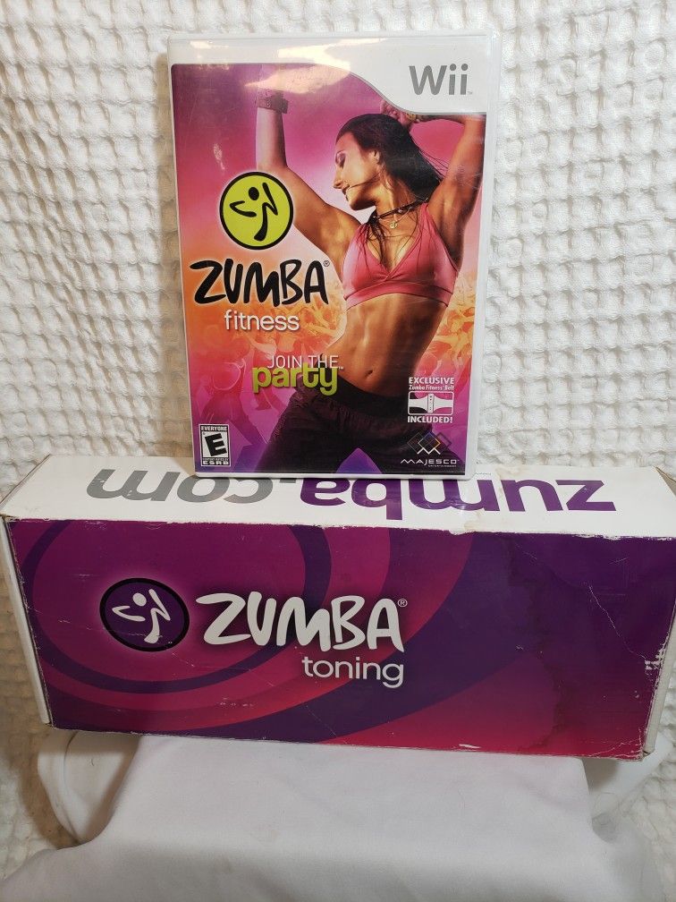 Zumba fitness toning weights & wii fitness . 