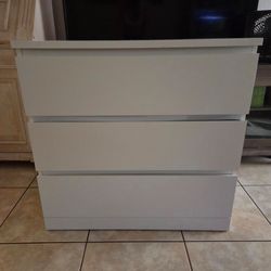 White 3-Drawer Dresser Chest Nightstand IKEA Storklinta