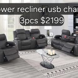 Power Sofas Recliner 3pcs 2199