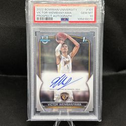 Victor Wembanyama 1st Bowman Chrome Auto PSA 10