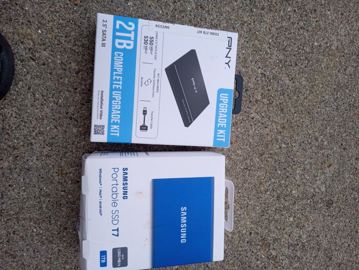 PNY SSD 2TB AND SAMSUNG 1T B BRAND NEE