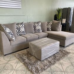 Grey Sectional With Ottoman ‼️take It Home With $39 Easy Approval ‼️