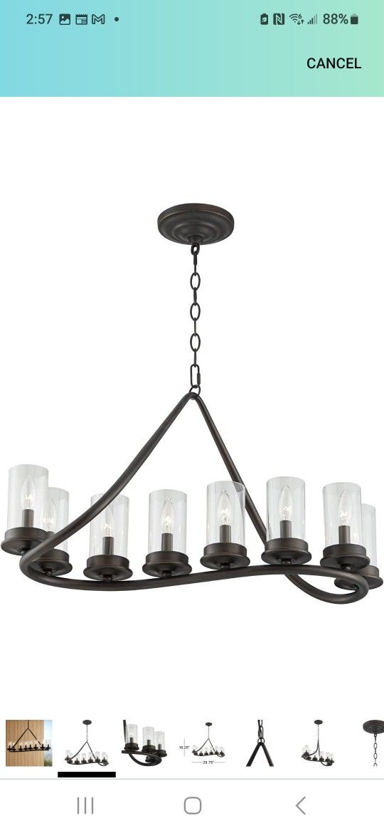 Linear 8-Light Chandelier