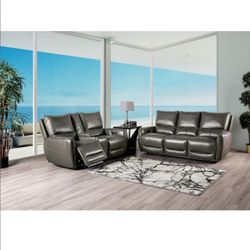 New Top Grain Leather Power Recliner Couch And Loveseat! Free Delivery 🚚! Free Assembly! 