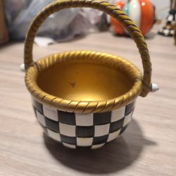 MacKenzie Childs Small Basket Figurine 
