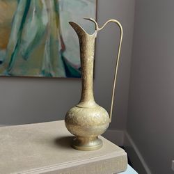 Vintage Solid Brass Accent Vase ( firm in price )