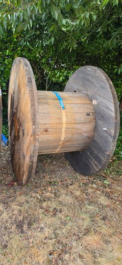 Giant oversized wood spool