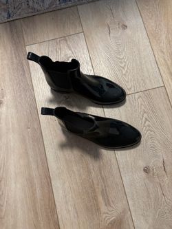 Black Glossy Chelsea Rain Boots