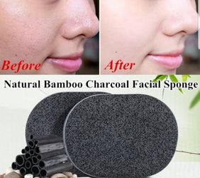 Natural Bamboo charcoal facial sponge