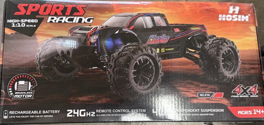 Hosim Brushless Fast RC Cars for Adults Max 50mph, 1/14 RTR 3S Electric Power 4x4 RC Truck All Terrain Off Road RC Car, Waterproof High Speed Hobby RC
