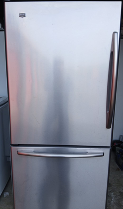SpillProof Maytag Stainless Steel Fridge - Bottom Freezer