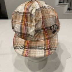 True Religion Medium Flannel Newsboy Flat Cap Hat Good shape!