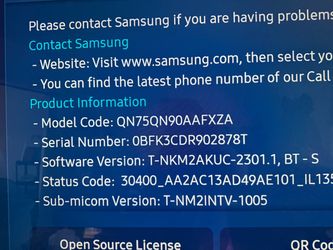 Samsung 75” smart tv