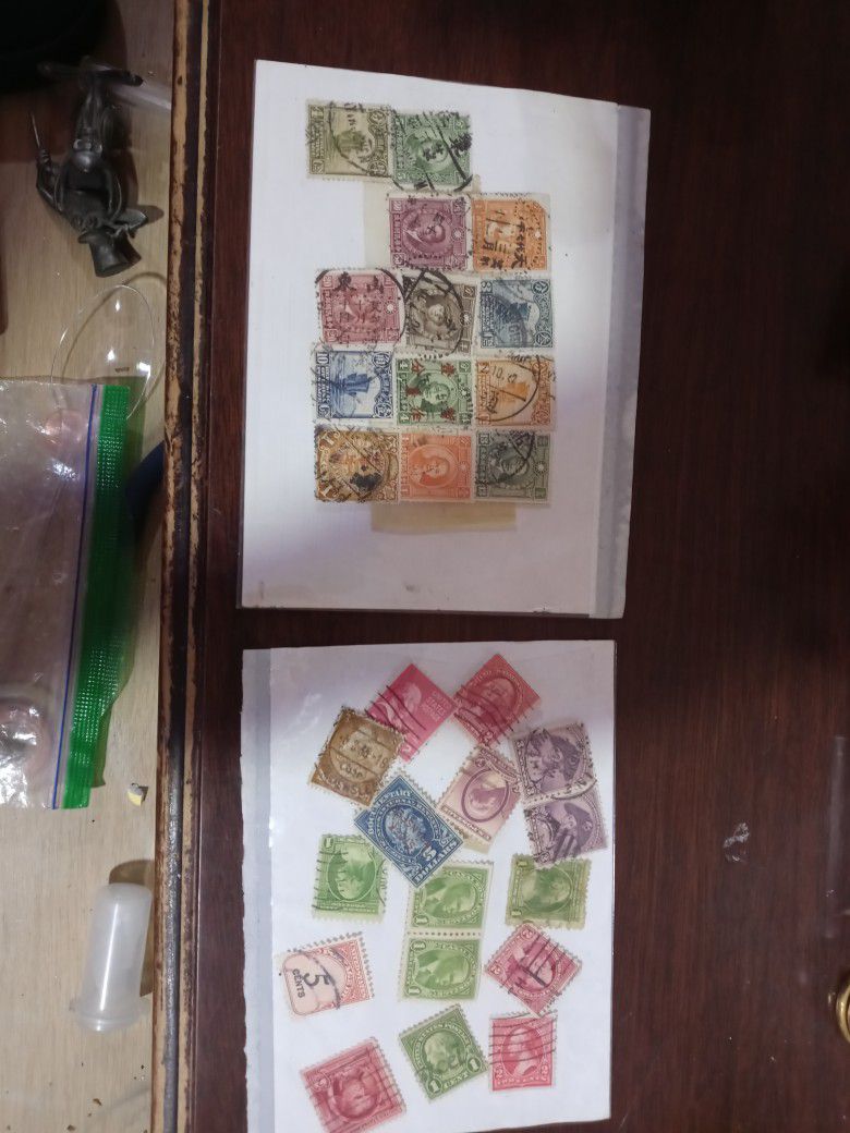 Two Packets Of Stamps Anerican Asian