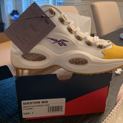 Reebok QUESTION MID yellow Toe Size 7
