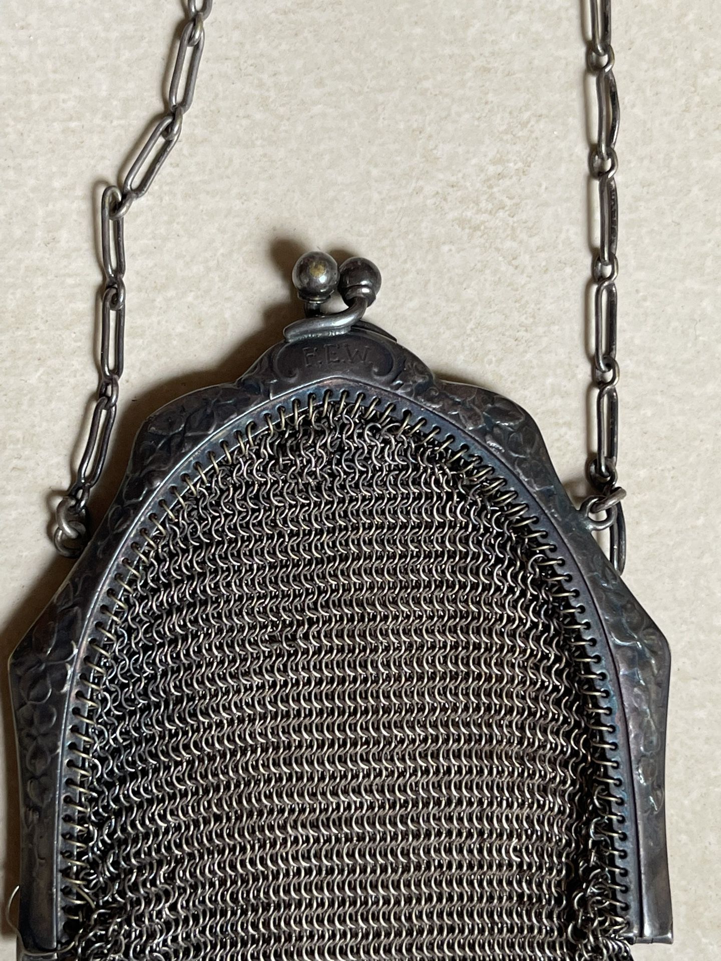 Antique Art Deco Silver Mesh Coin Purse Whiting and Davis