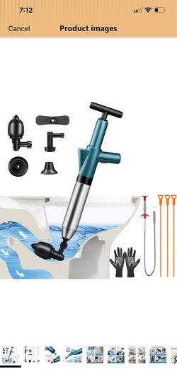 Toilet Plunger Drain Clog Remover: High Pressure