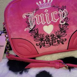 Juicy Couture Hot Pink Velour Heritage Camera Bag
