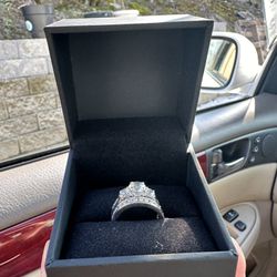white lab created sapphire three stone vintage style ring