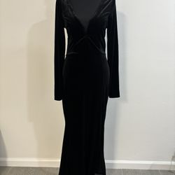 Julian Formal Velvet Rhinestone Trim Dress