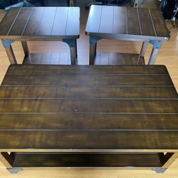 Coffee Table And 2- Matching Side Tables 