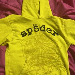 Yellow Sp5der Hoodie (Size Small)