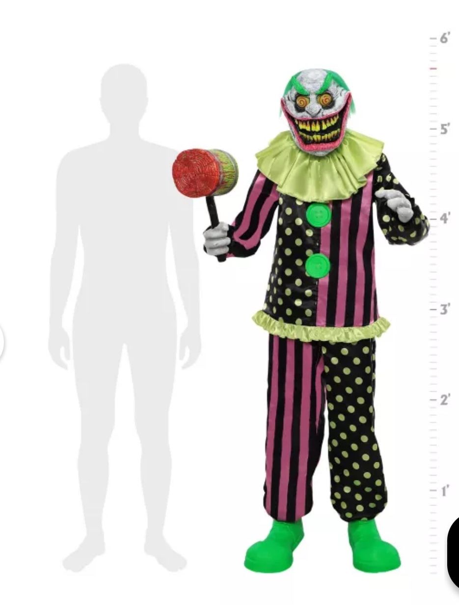 RARE 5.8 Foot Tall Wacky Mole Clown Animatronic For Halloween LED Eyes, Moves, & Has Different Sayings NEW IN BOX
