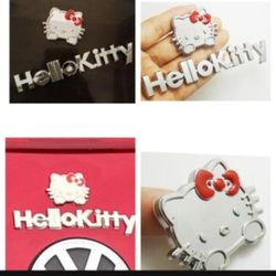 New Hello Kitty Metal Badge Emblem Approximately 6" SHIPPING AVAIL