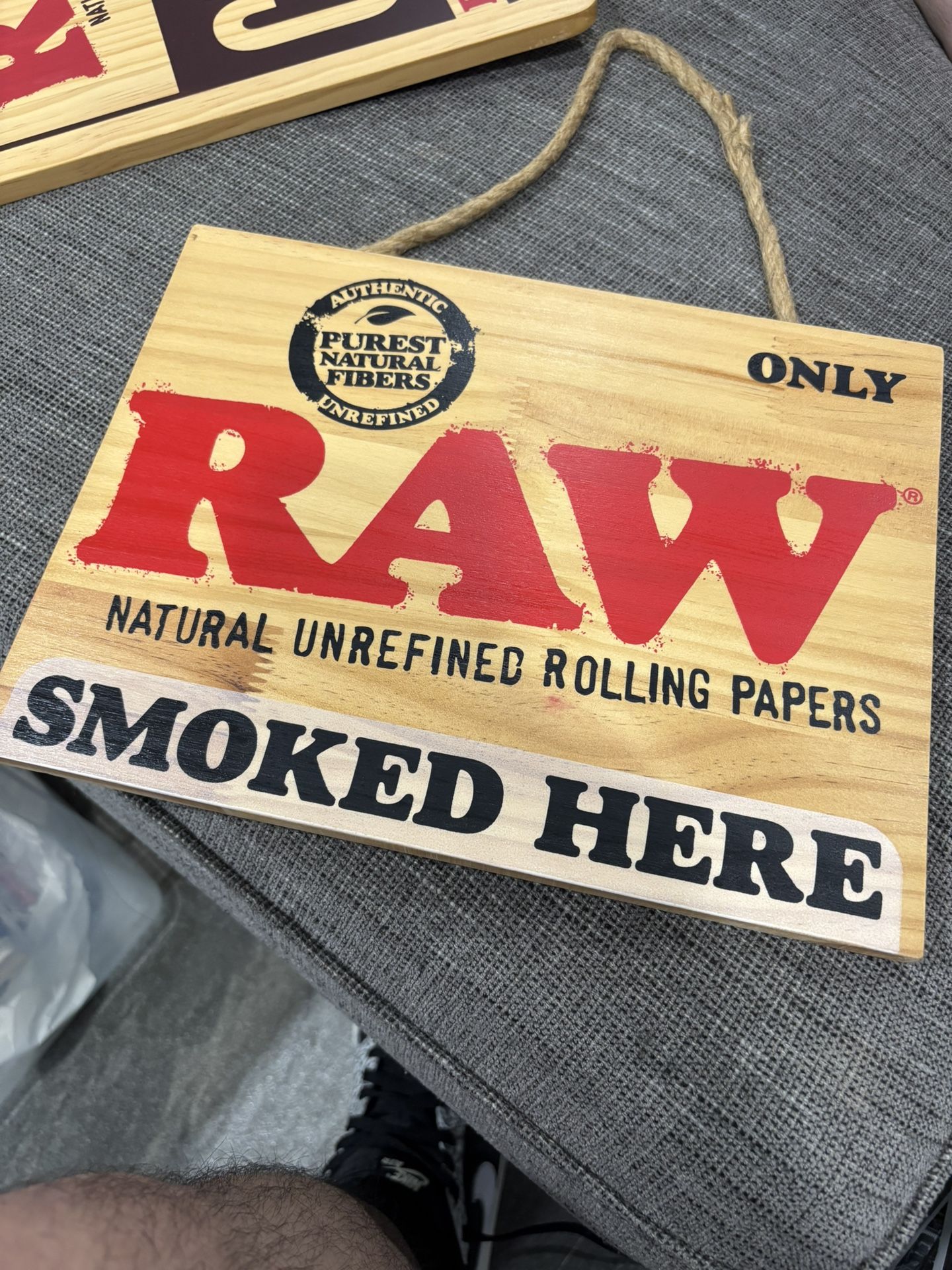 Raw Paper Smoke Here Door Sign