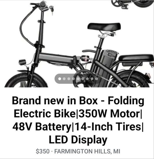 Brand new in Box - Folding Electric Bike|350W Motor|48V Battery|14-Inch Tires| LED Display
