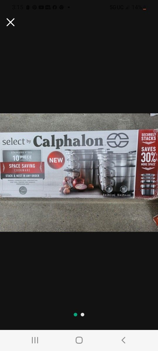 Select by Calphalon 10pc Stainless Steel Space Saving Set