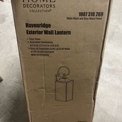 3-Light Gray Wood Outdoor Wall Lantern