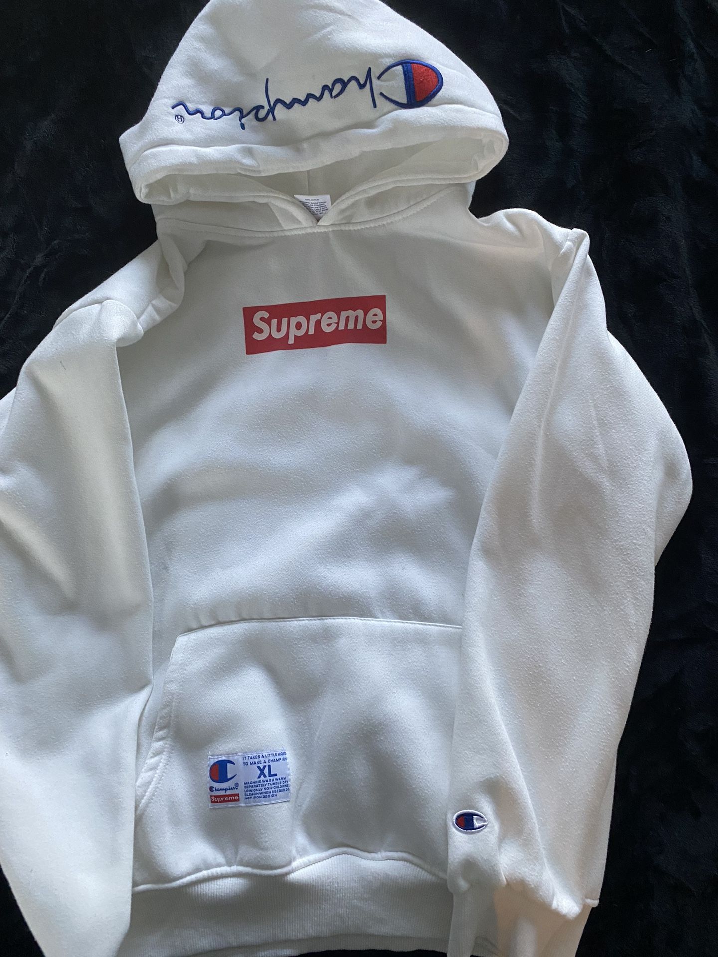 Champion X Supreme Jacket. BLUE SIZE: L Brand - Depop