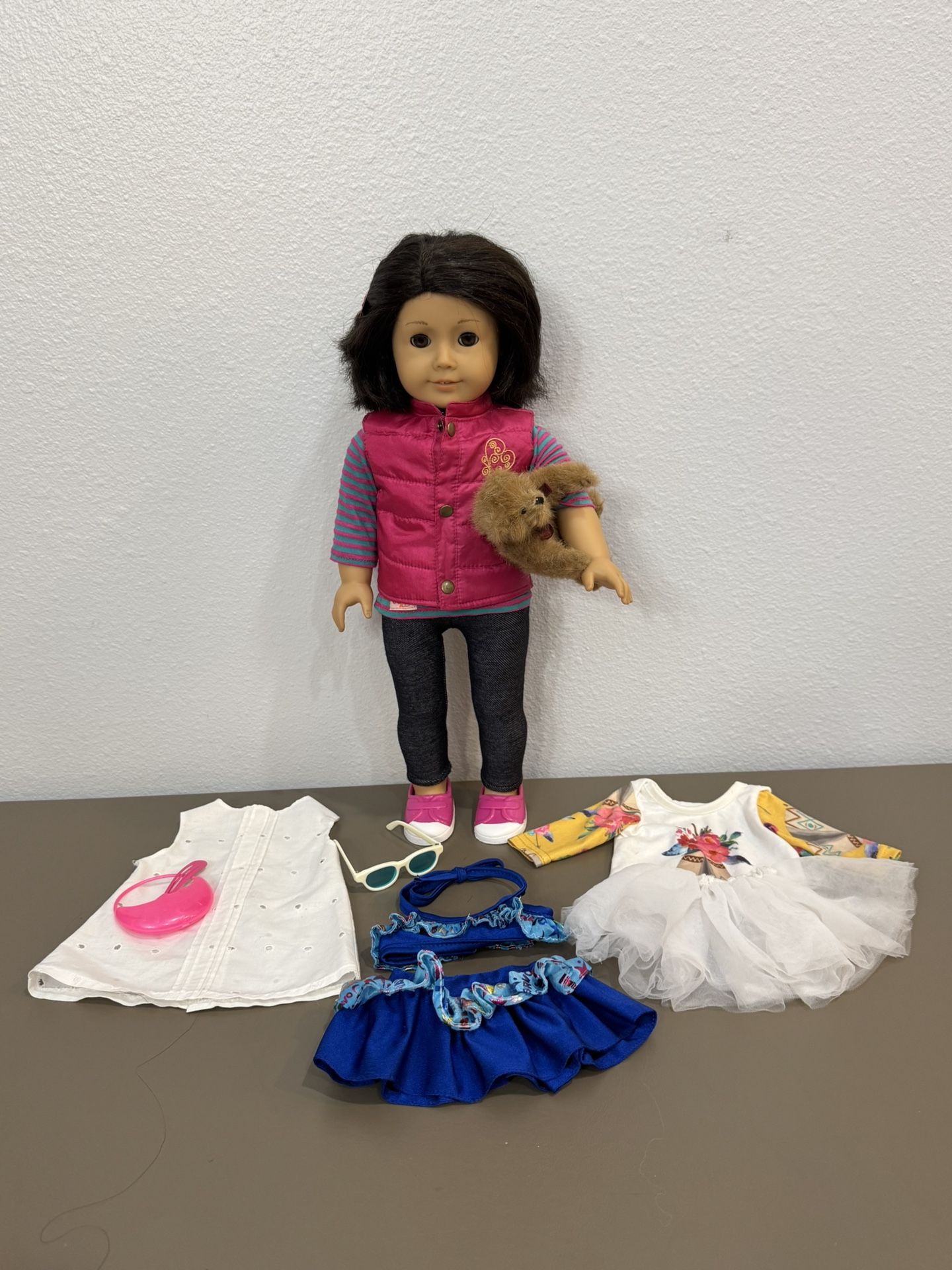 American Girl Doll & Teddy with Accessories -