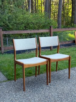 Mid Century Danish Modern Teak Dining Side Chairs