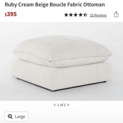 RUBY CREAM BOUCLE OTTOMAN
