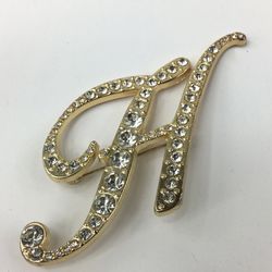 LETTER H PIN BROOCH 