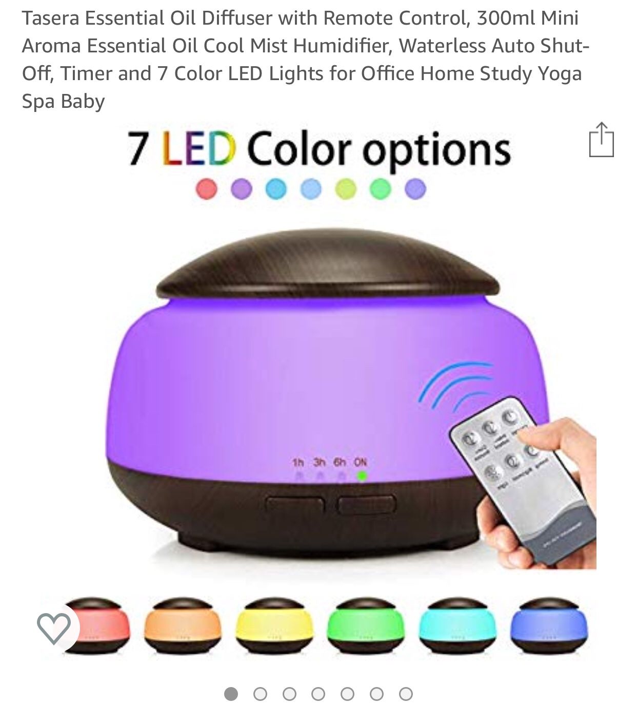 Tasera Essential Oil Diffuser with Remote Control,