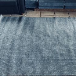 Like New IKEA LANGSTED Large Area Rug 5’7” x 7’10” Blue/Teal – Made in Egypt