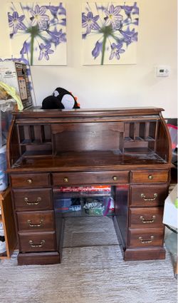 Vintage Roll-Top Desk